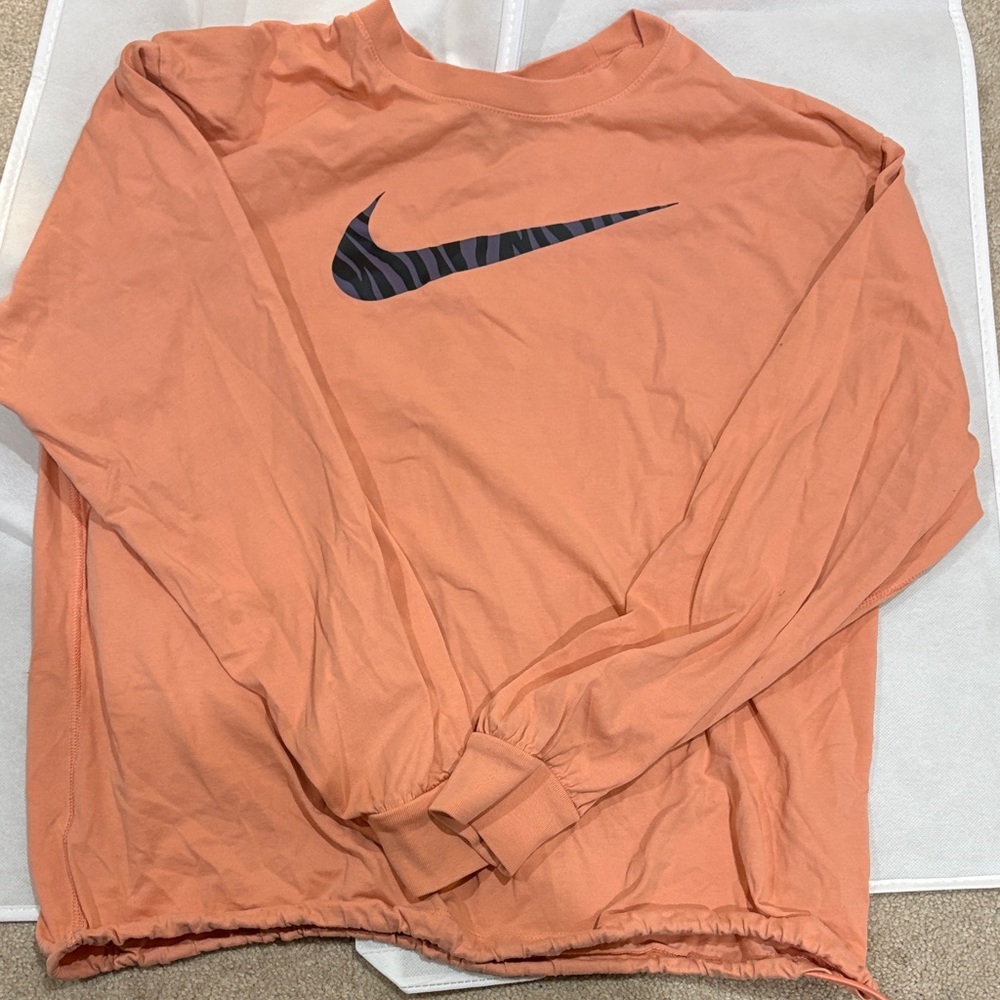 Nike Coral Long Sleeve Top with Drawstring